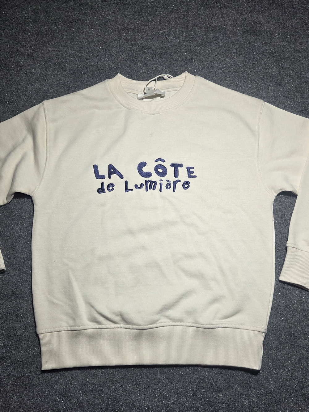 NWT Zara Kids "LA CÔTE de Lumière" Graphic Sweatshirt - Cream (Size 8-9 Yrs / 13